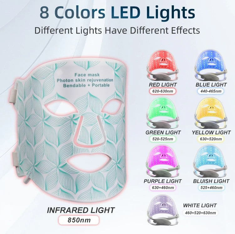 8 IR valguse õhuke LED mask teraapiaks näole