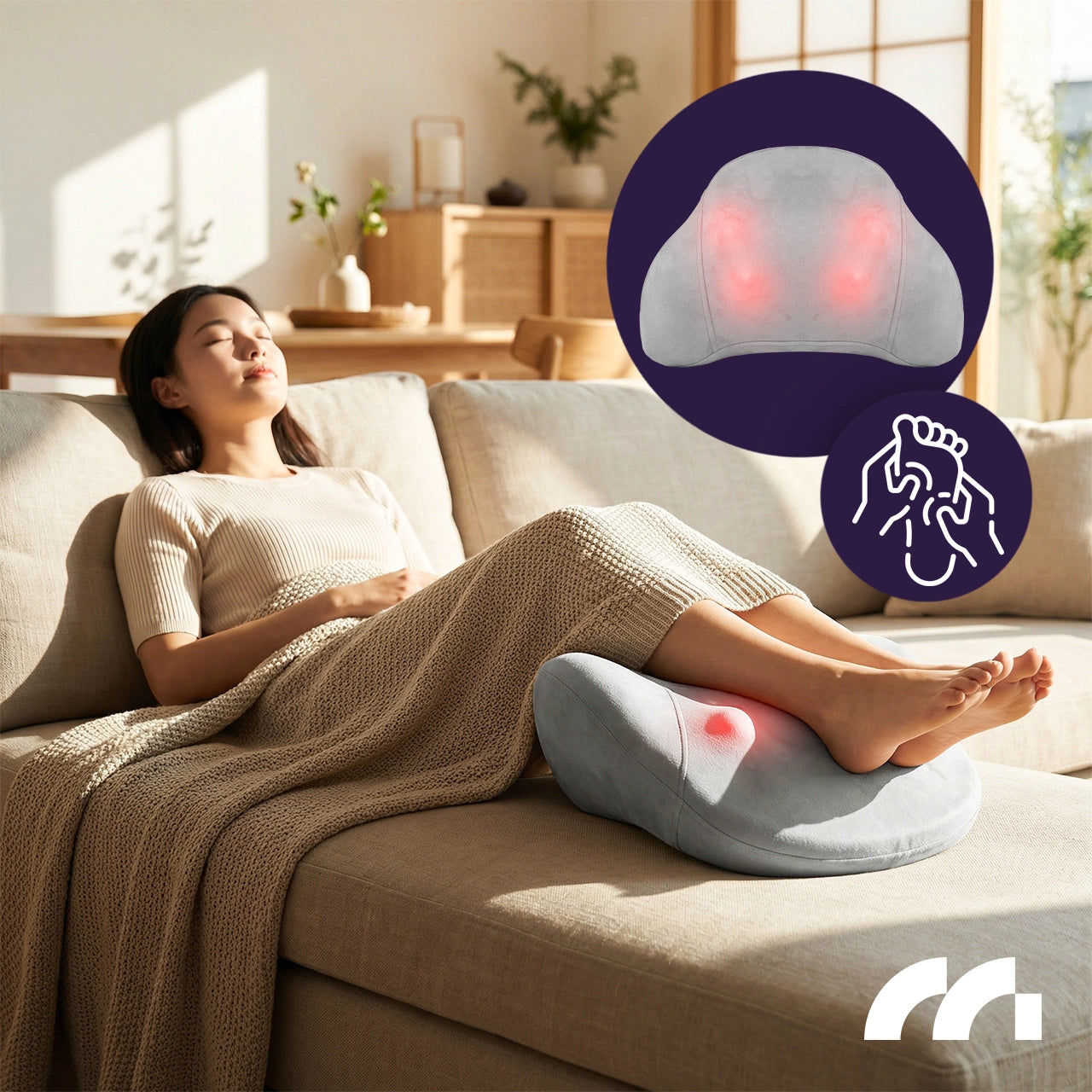Juhtmevaba Massaažipadi Shiatsu 1800 mAh Akuga