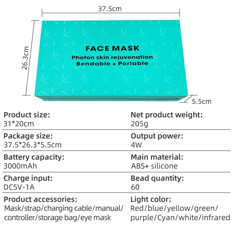 8 IR valguse õhuke LED mask teraapiaks näole