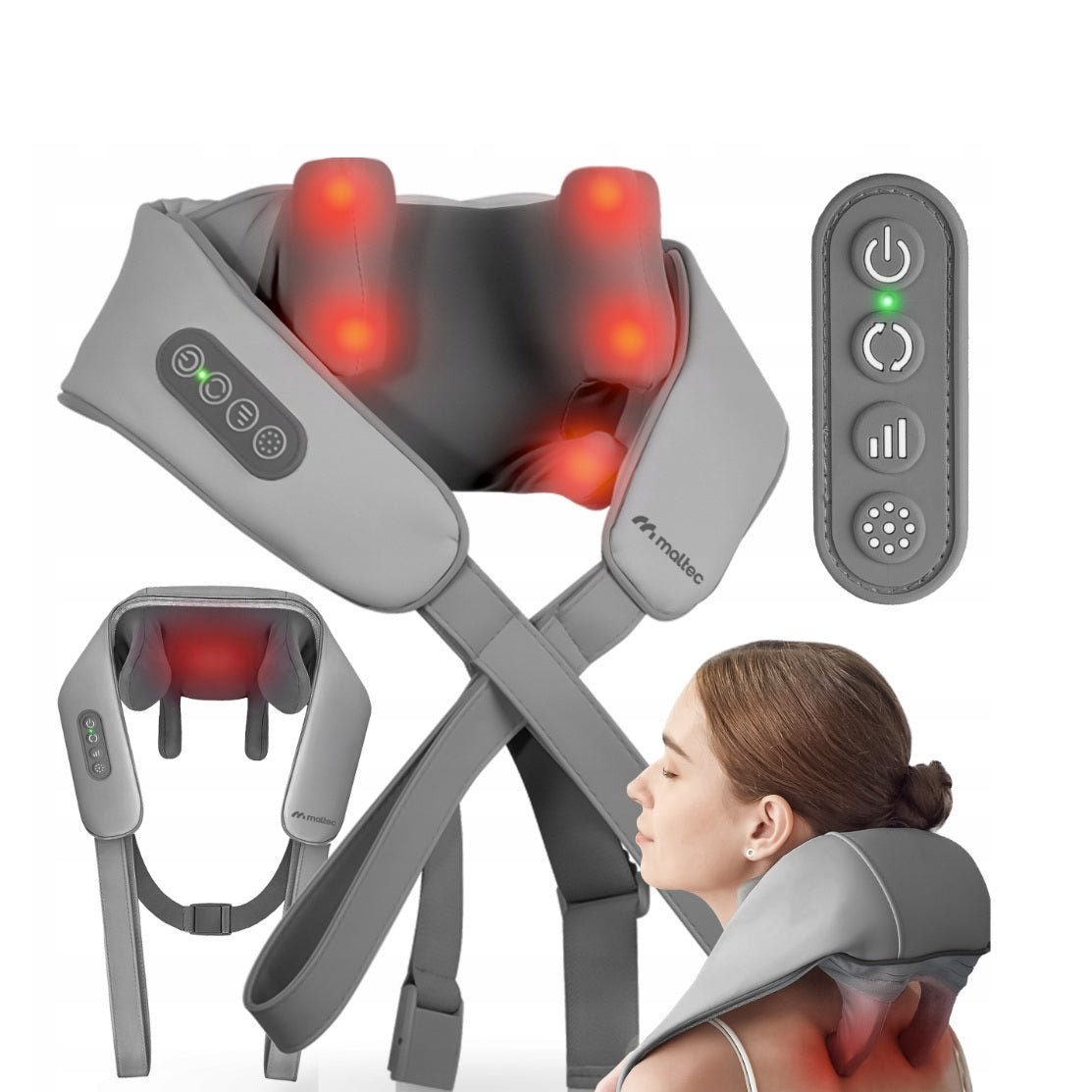 Juhtmevaba Shiatsu kaela selja turja salli-tüüpi 6D massöör akuga